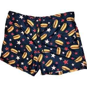 Men's GEORGE HotDog Swim Trunks Shorts 6" Inseam Blue Size XL (40-42)